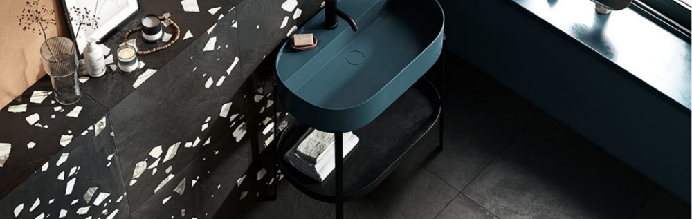 Terratsomuster – elav ja markantne vannituba 